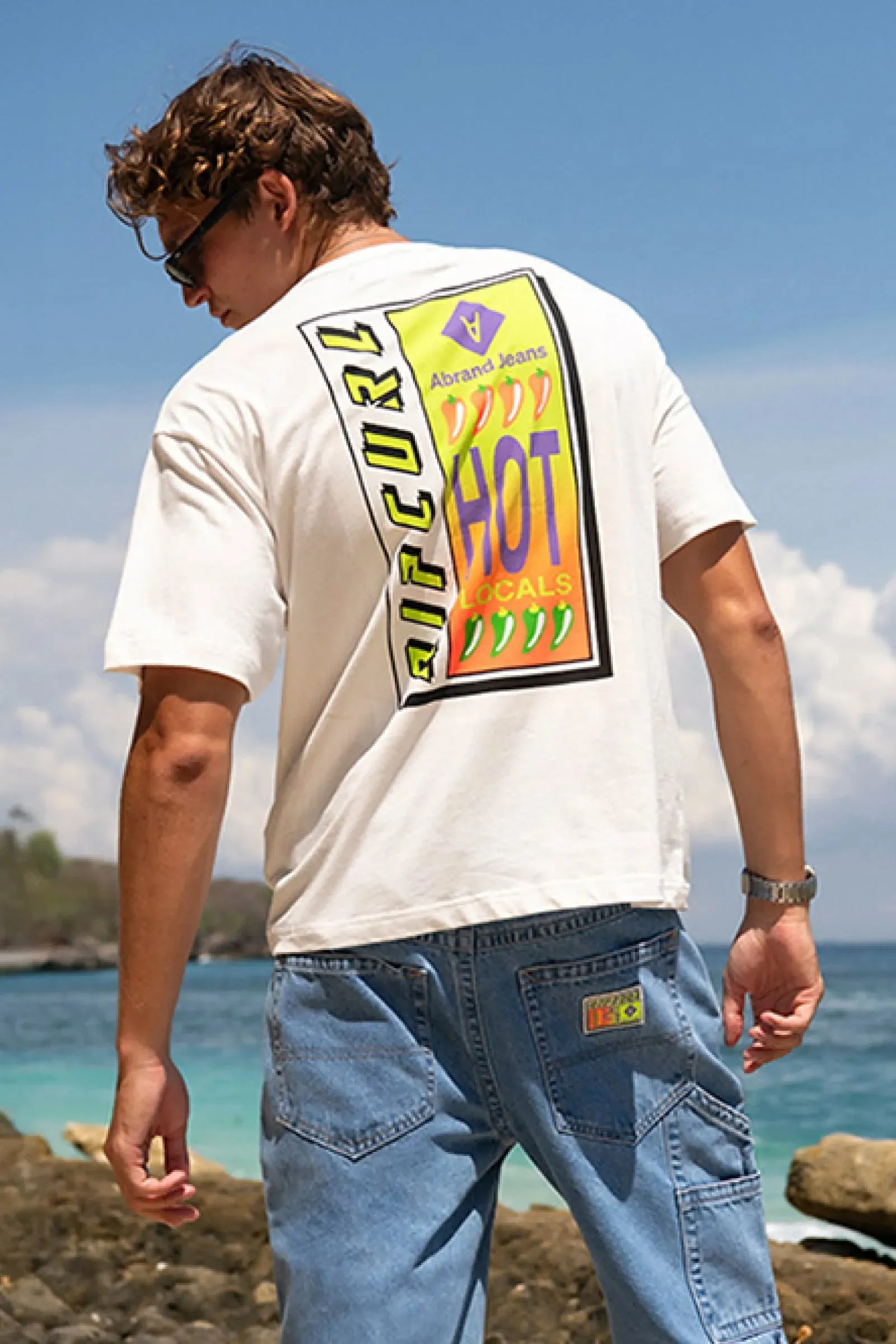 Abrand X Ripcurl Collab Hot Locals Tee - White Sand