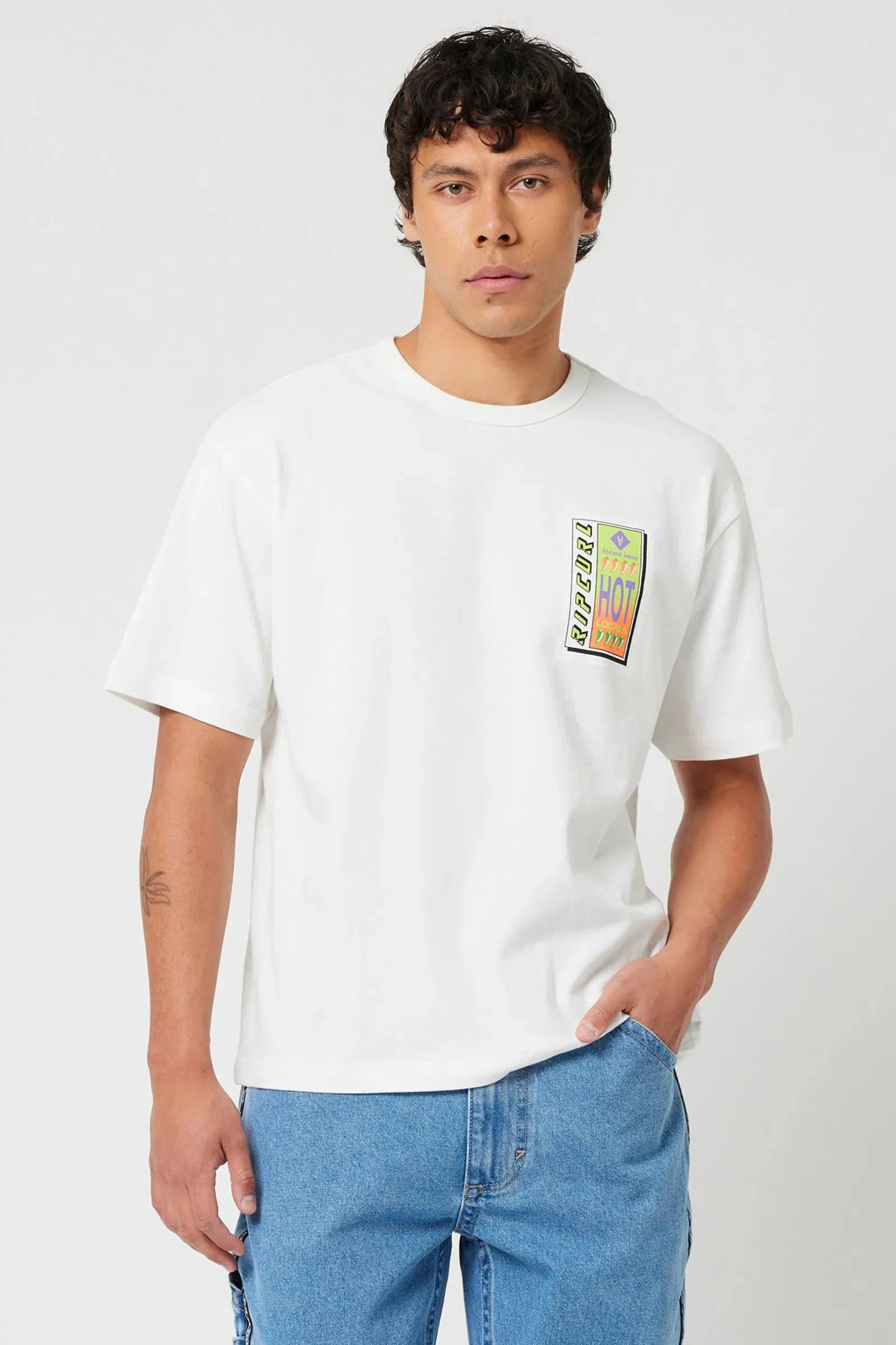 Abrand X Ripcurl Collab Hot Locals Tee - White Sand
