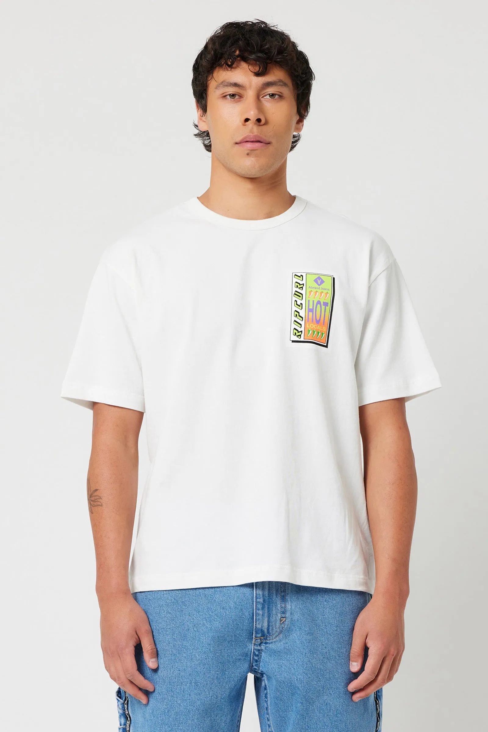 Abrand X Ripcurl Collab Hot Locals Tee - White Sand