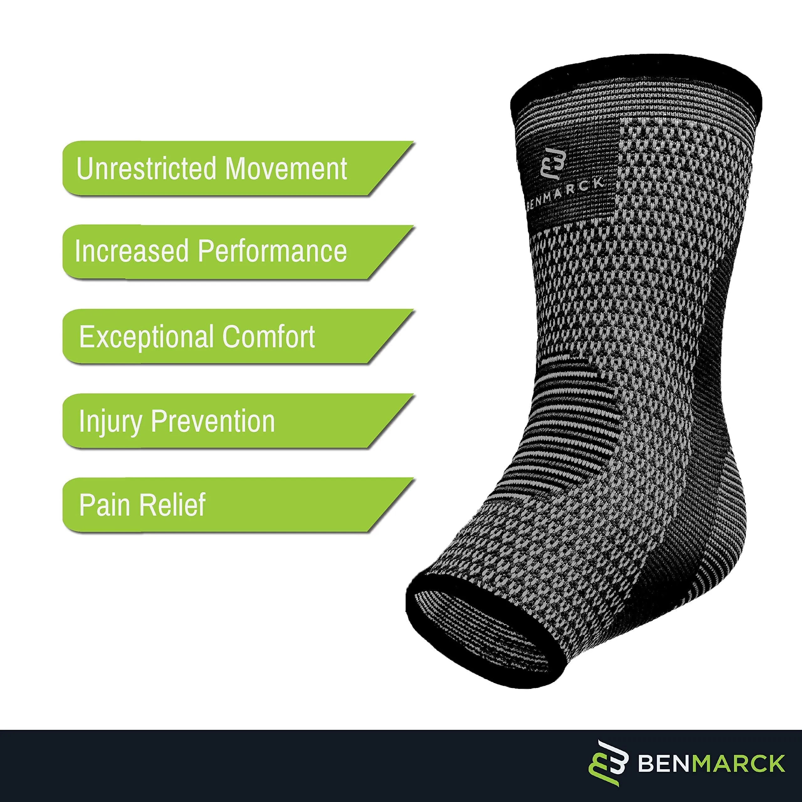 Achilles Tendon Support Brace, Plantar Fasciitis Sock, Ankle Compression Sleeve For Running, Tendonitis and Flat Feet Relief Gray Black Unisize