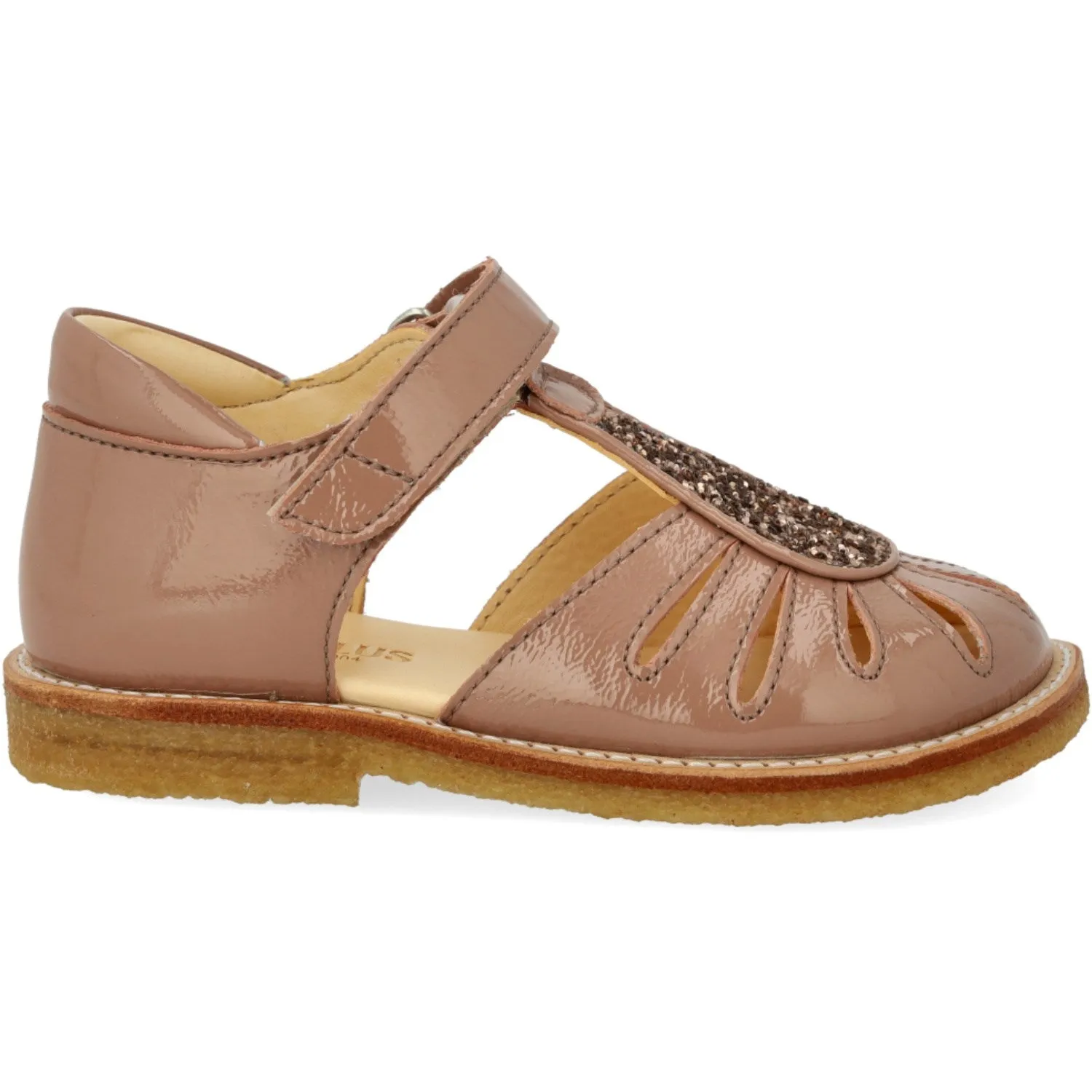 Angulus Clay/Clay Glitter Sandal with Drop Detail in Sparkling Glitter
