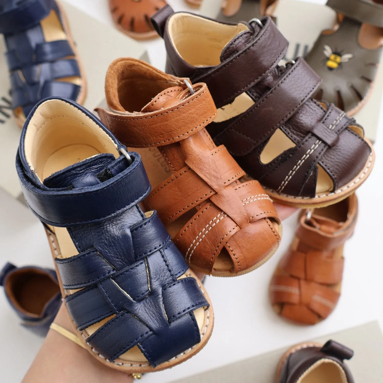 Angulus Navy Beginner Sandal Med Velcro Closure