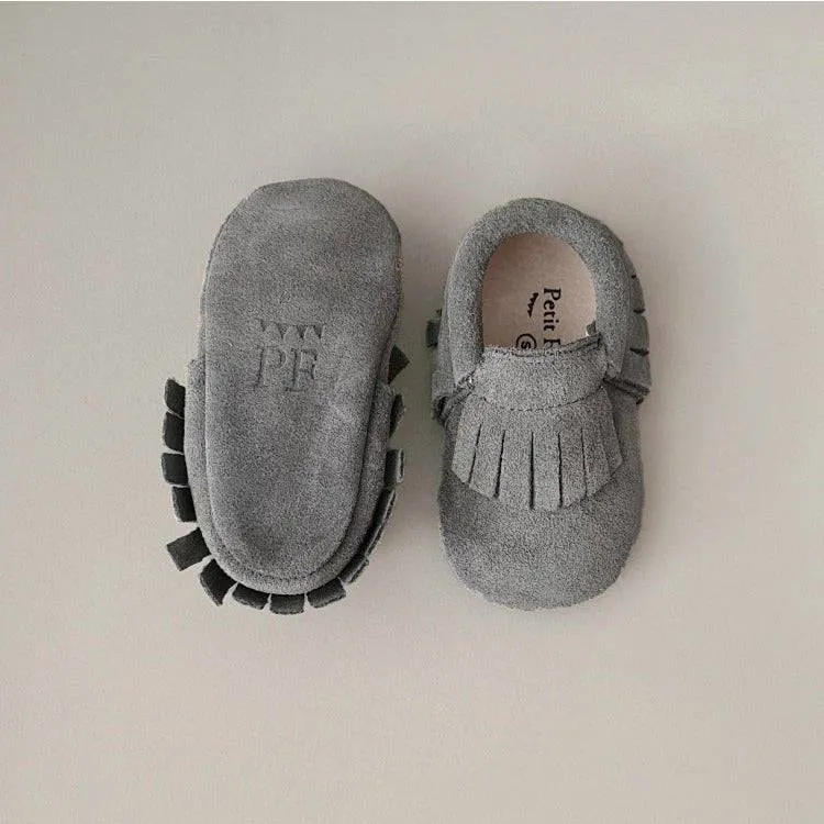 Baby - Suede Moccasins - Grey