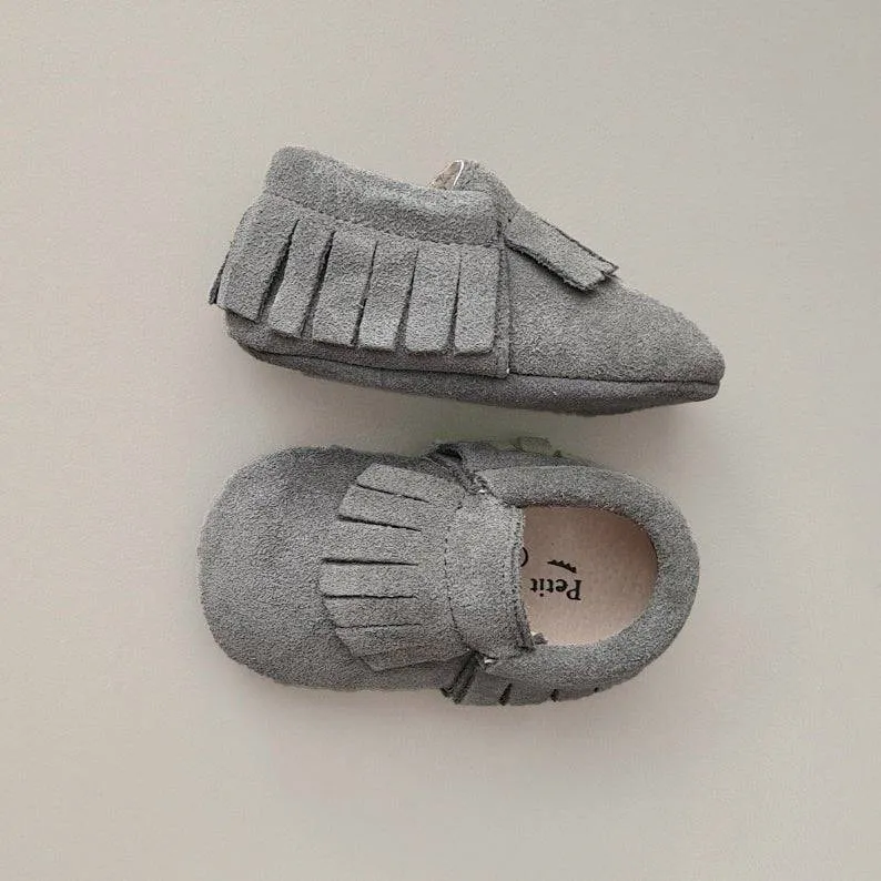 Baby - Suede Moccasins - Grey