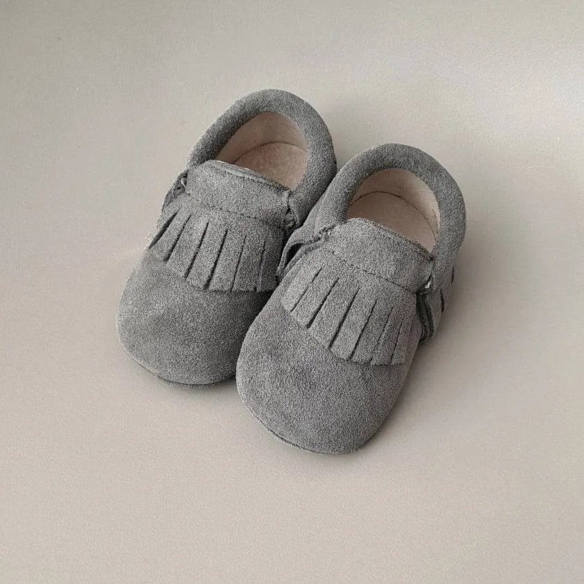 Baby - Suede Moccasins - Grey