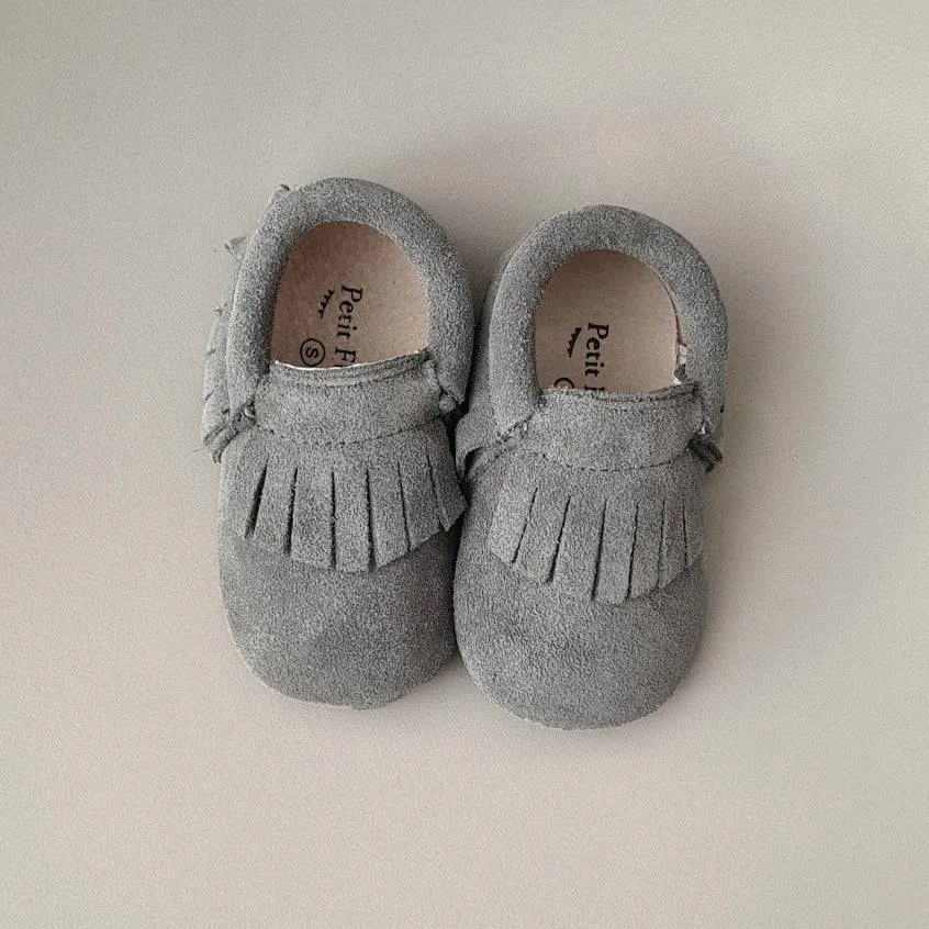 Baby - Suede Moccasins - Grey