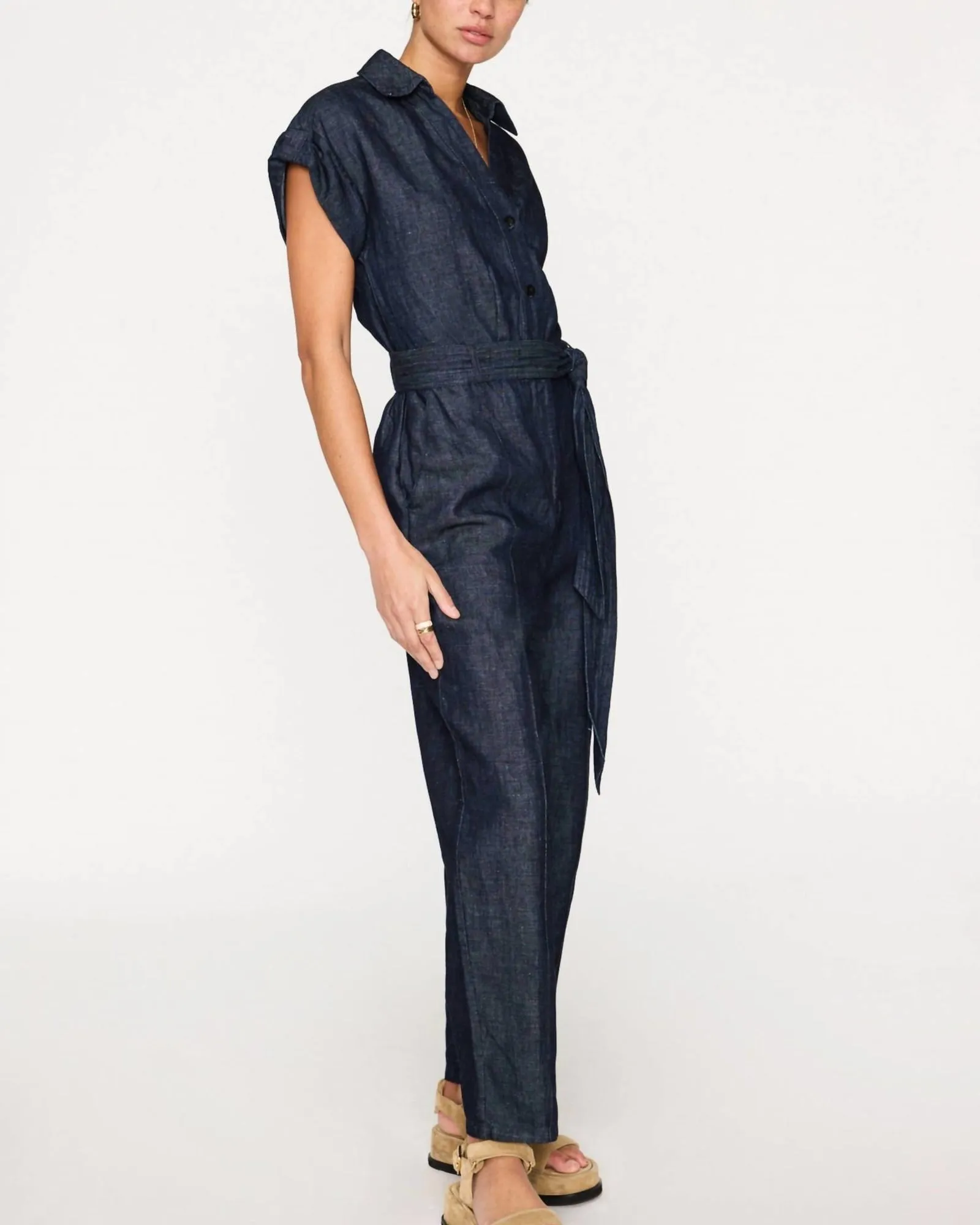 Banks Short Sleeve Jumpsuit In Indigo | Indigo