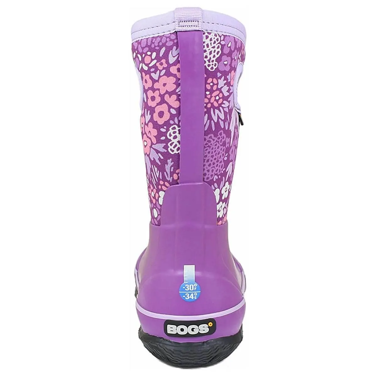 Bogs Kids' Boots - Classic Northwest Garden, Violet Multi, Size 11 | 72446-546-110
