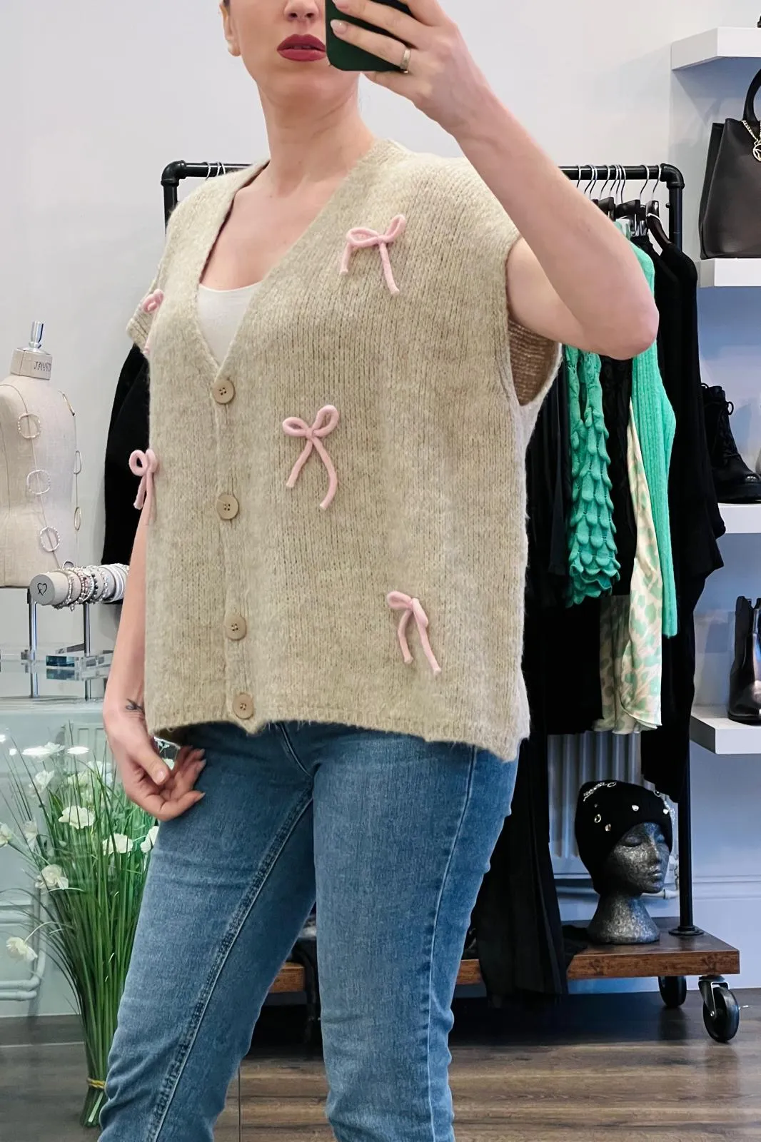 Bow Knitted Waistcoats