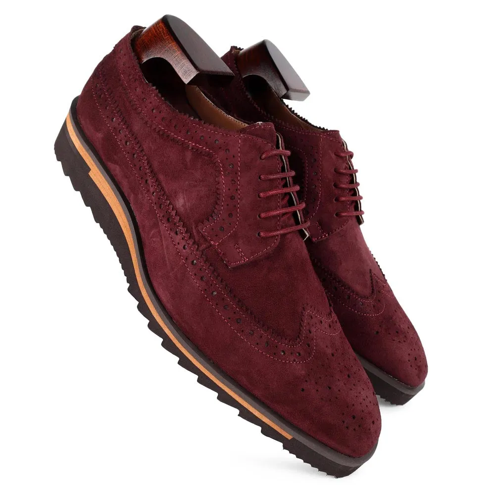 Burgundy Suede Derby Extralight Brogues