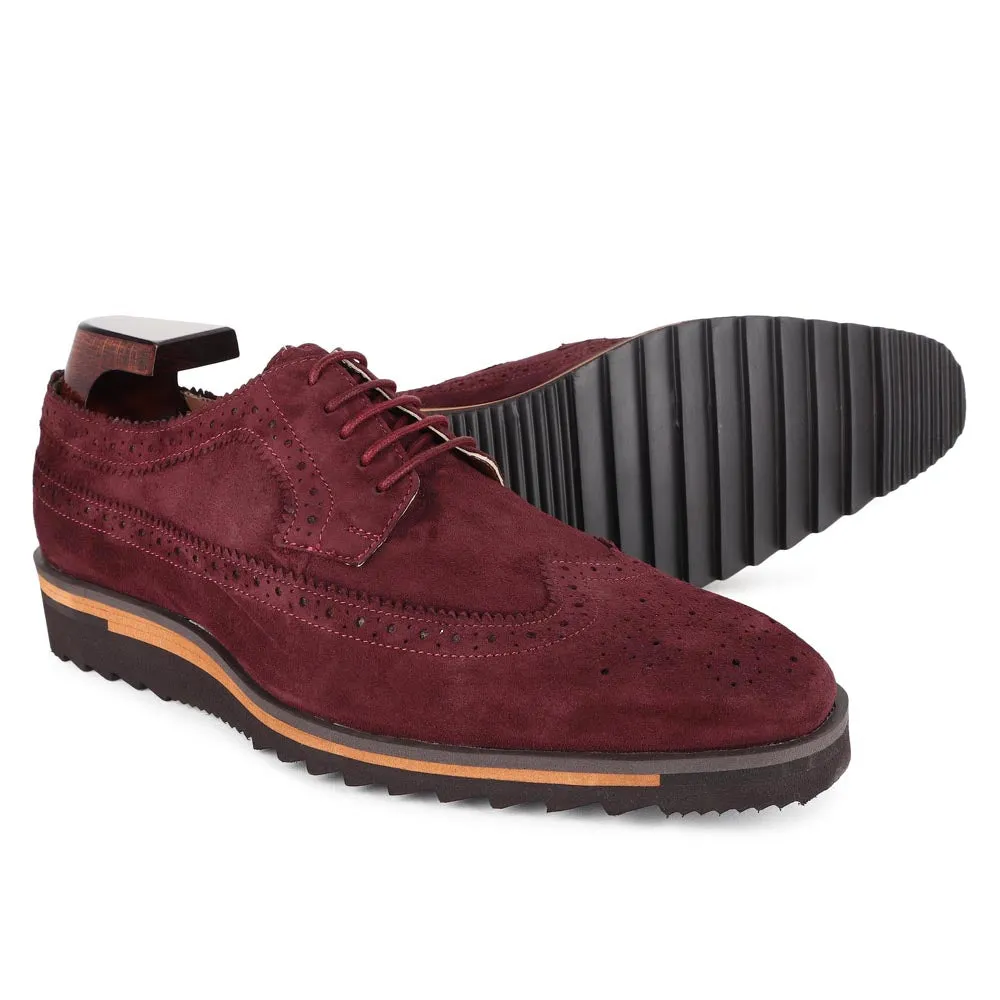 Burgundy Suede Derby Extralight Brogues