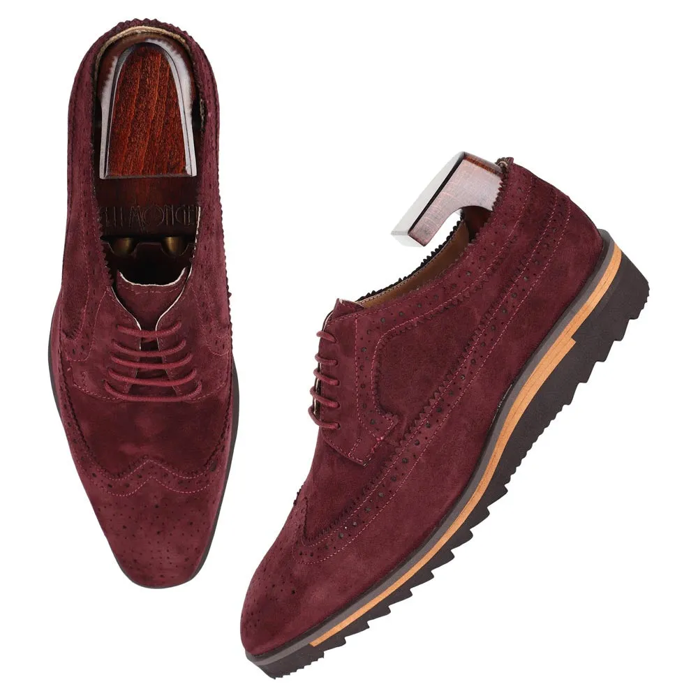 Burgundy Suede Derby Extralight Brogues