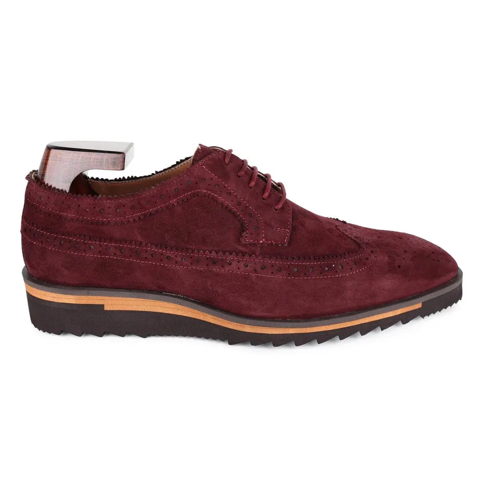 Burgundy Suede Derby Extralight Brogues