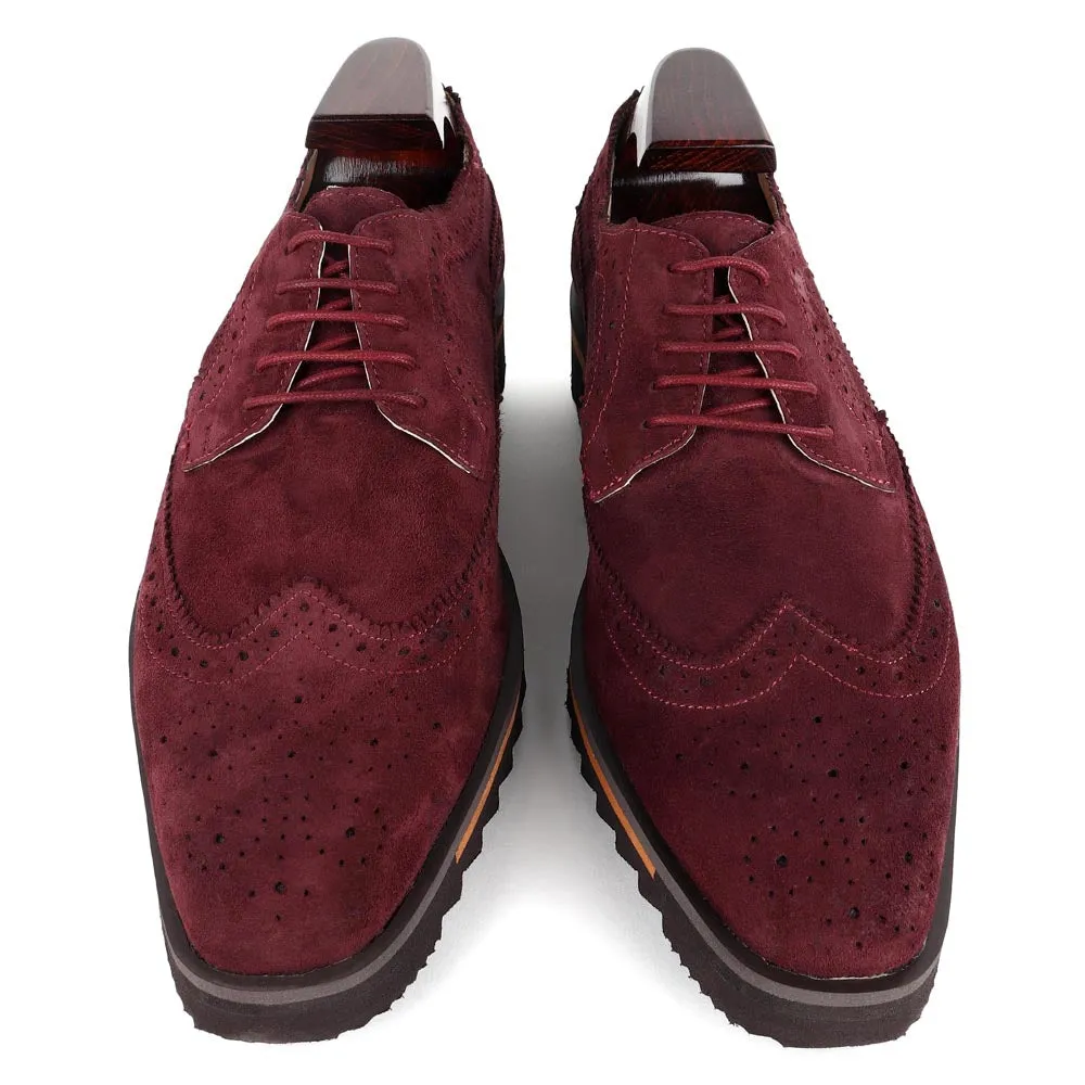 Burgundy Suede Derby Extralight Brogues