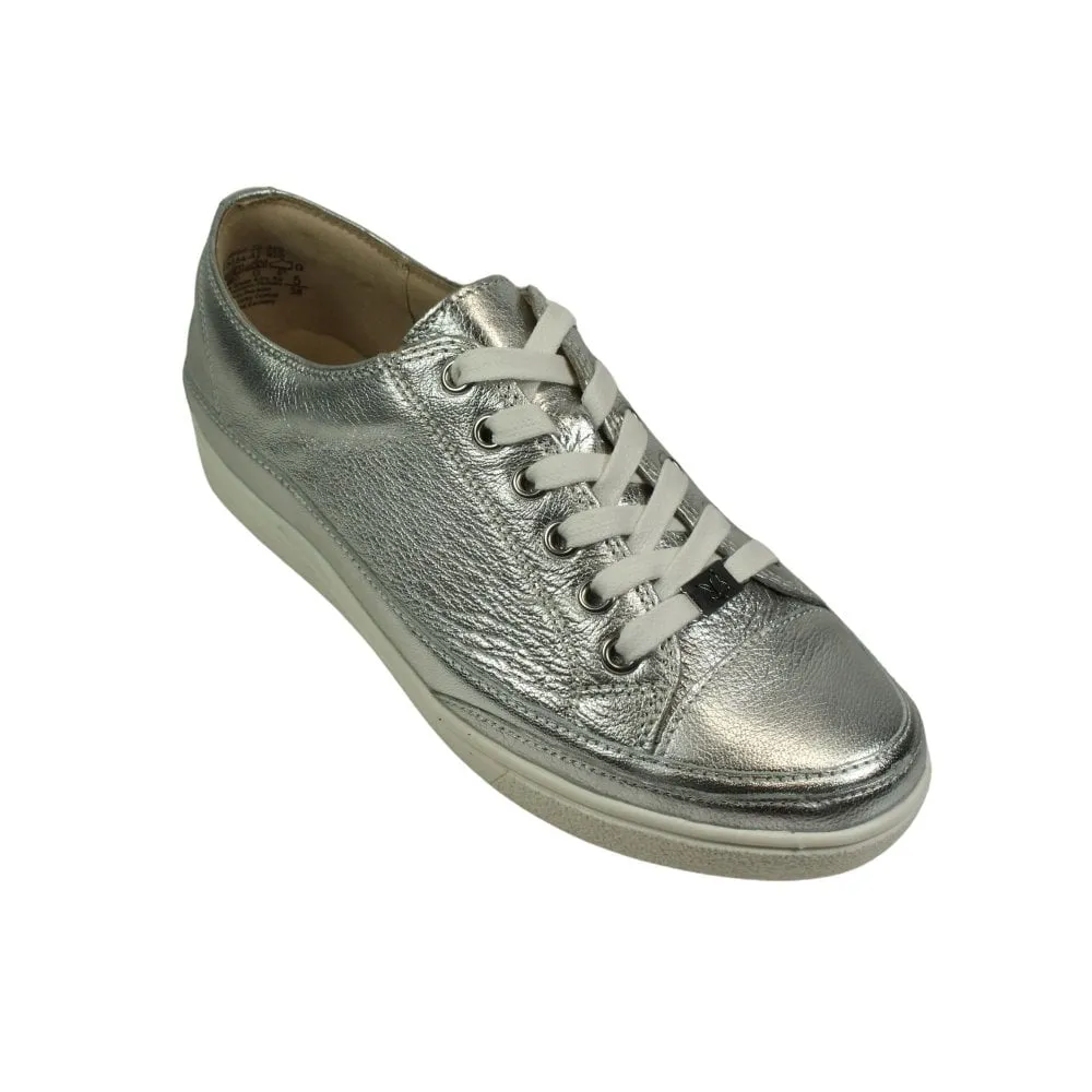 Caprice Soft Leather Lace Up Pump Style Trainer With Contrasting Trim