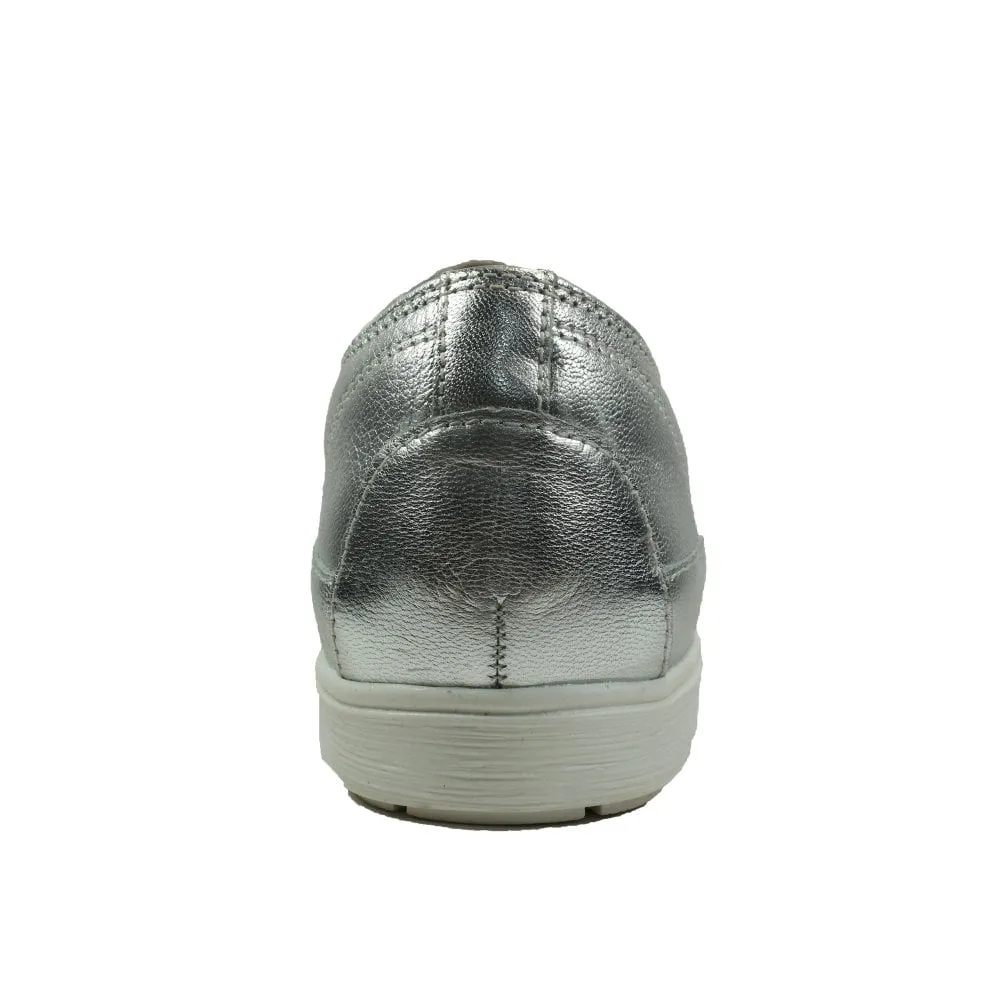Caprice Soft Leather Lace Up Pump Style Trainer With Contrasting Trim