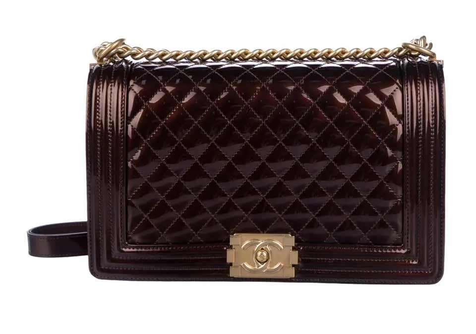 Chanel Limited Edition Metallic Bronze Large Brown Gold Boy Bag Rare