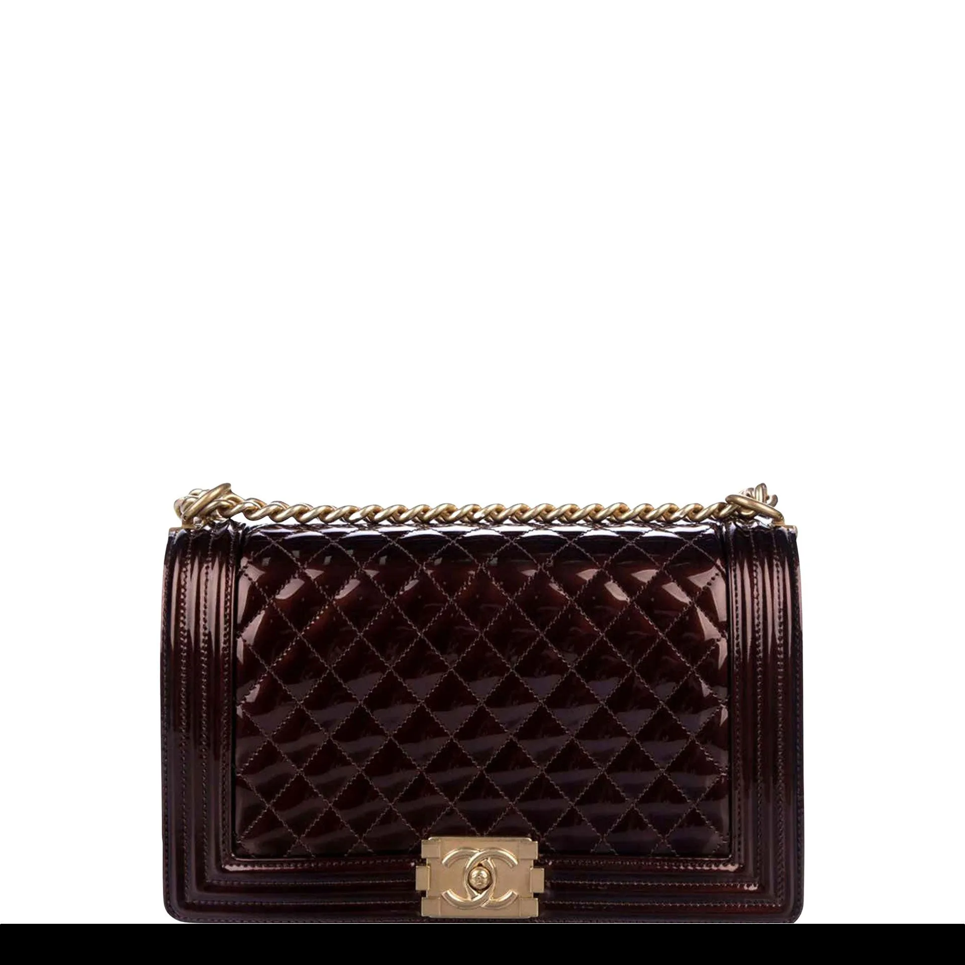Chanel Limited Edition Metallic Bronze Large Brown Gold Boy Bag Rare
