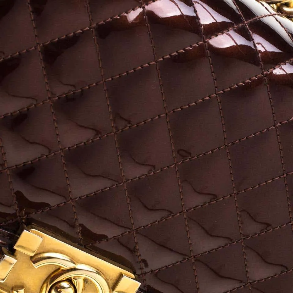 Chanel Limited Edition Metallic Bronze Large Brown Gold Boy Bag Rare