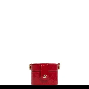 Chanel Micro Mini Red Quilted Patent Leather Jewelry Box Crossbody Bag