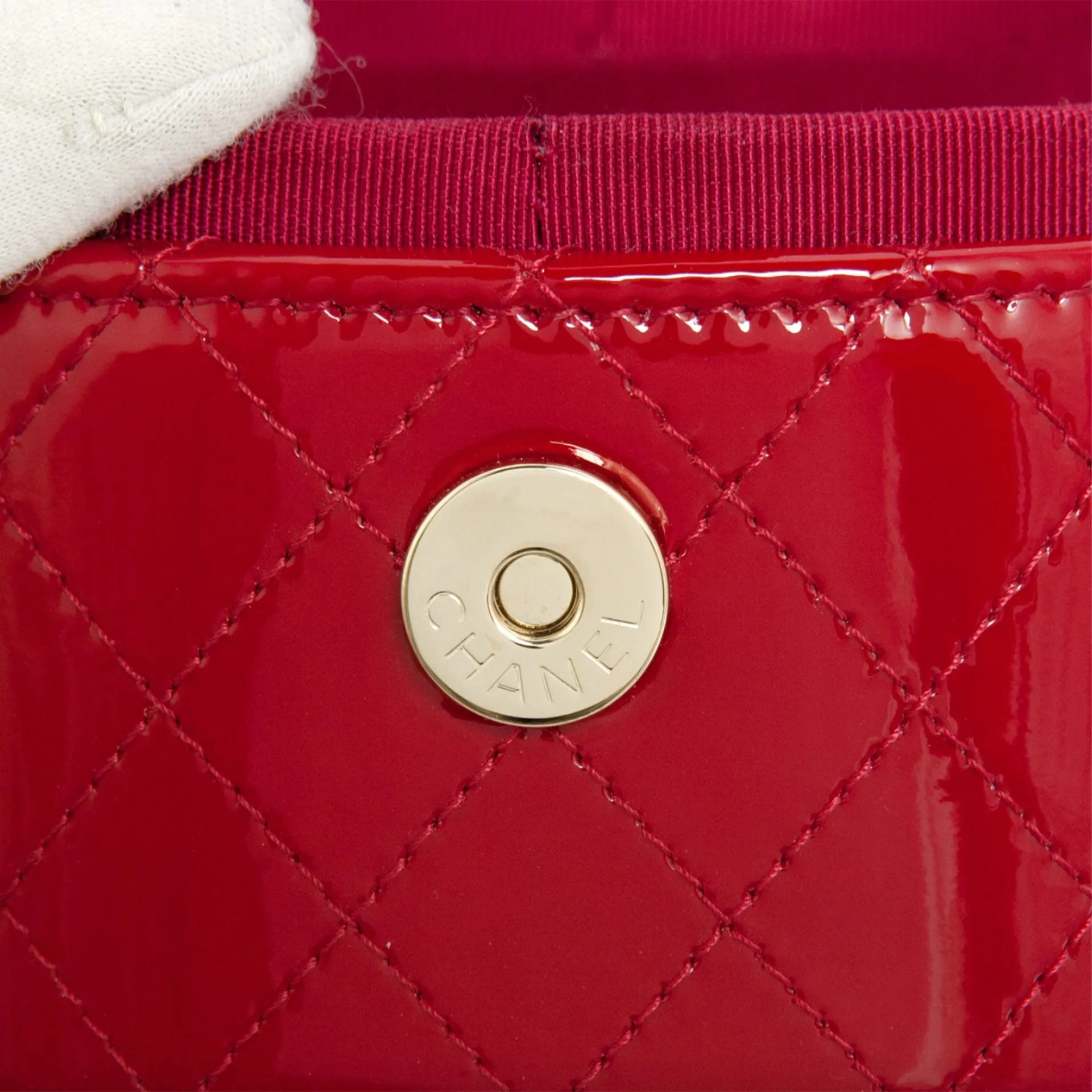 Chanel Micro Mini Red Quilted Patent Leather Jewelry Box Crossbody Bag