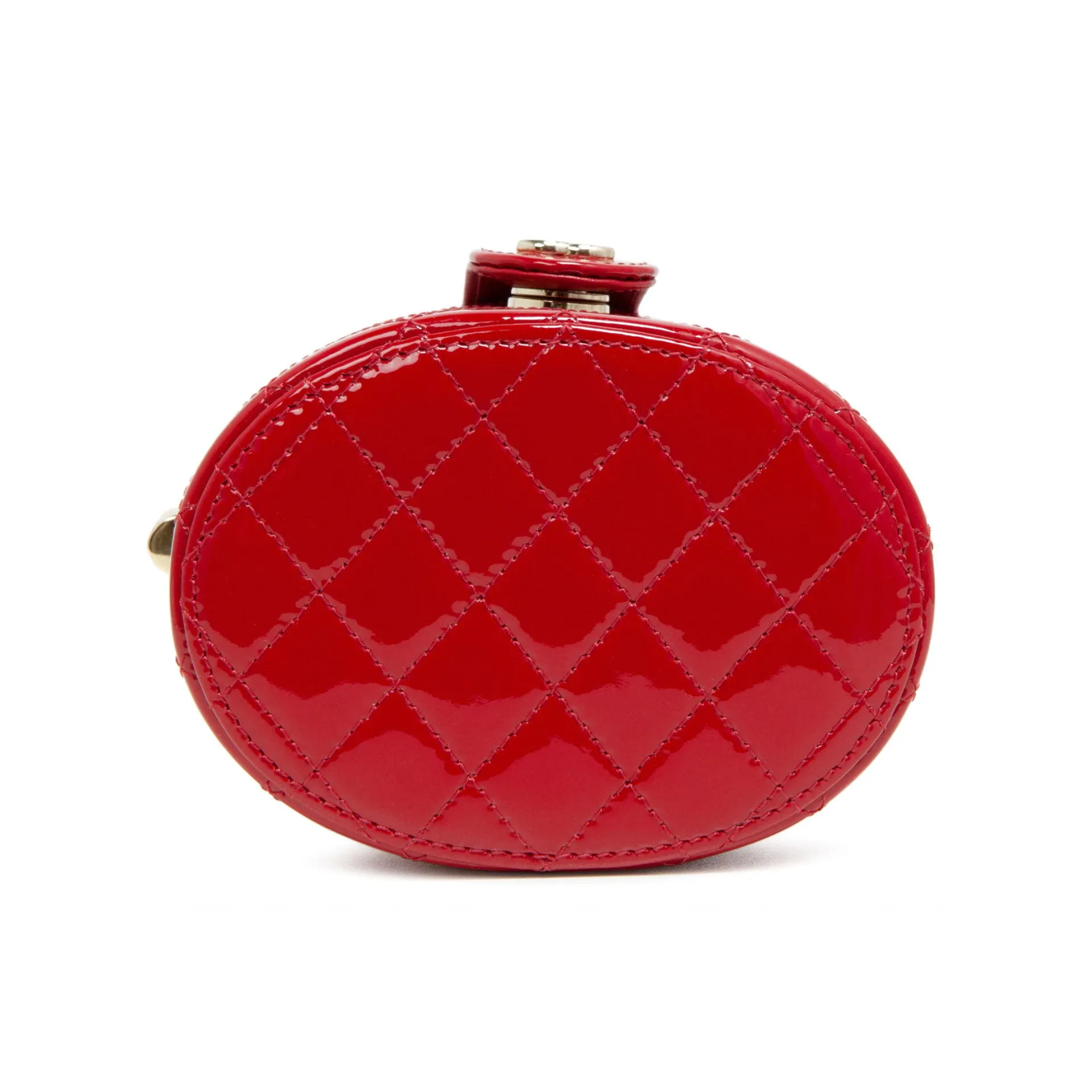 Chanel Micro Mini Red Quilted Patent Leather Jewelry Box Crossbody Bag