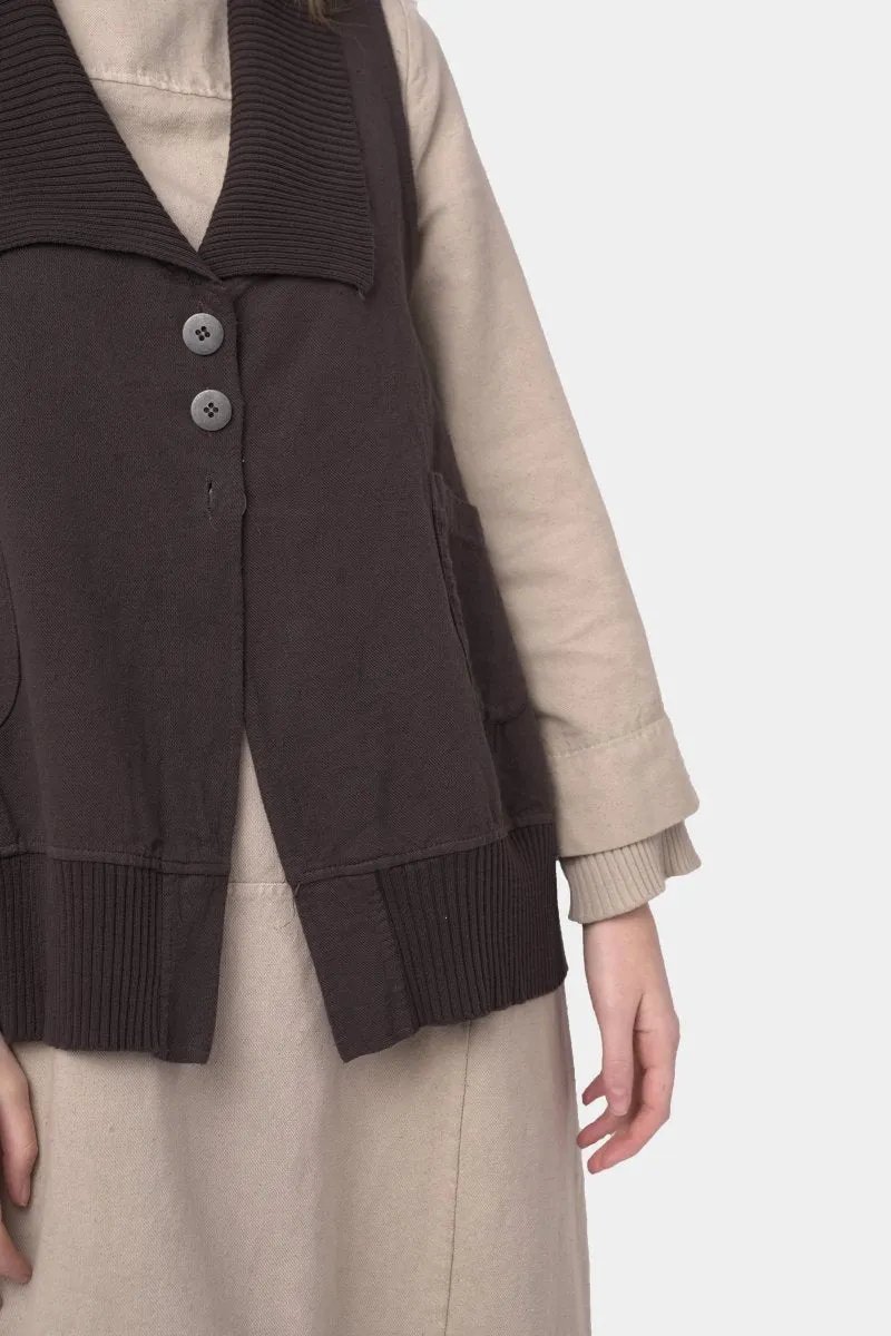 Cotton Linen Cargo Sweater Vest