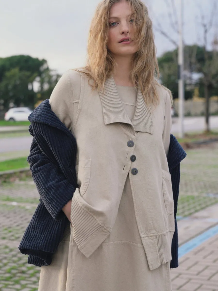 Cotton Linen Cargo Sweater Vest