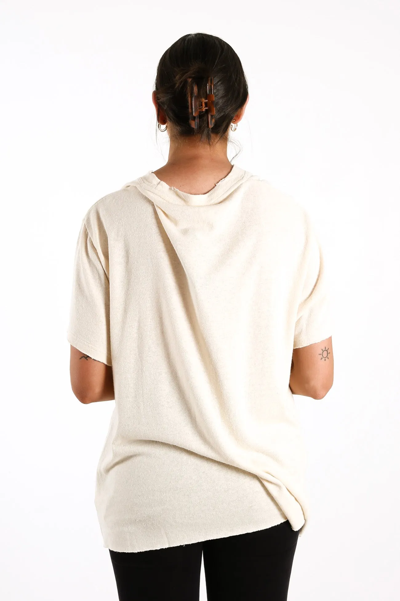 Courtney Love Hemp Oversized Tee Cream