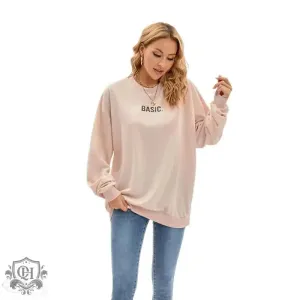 Crew Neck Solid Colour Sweater