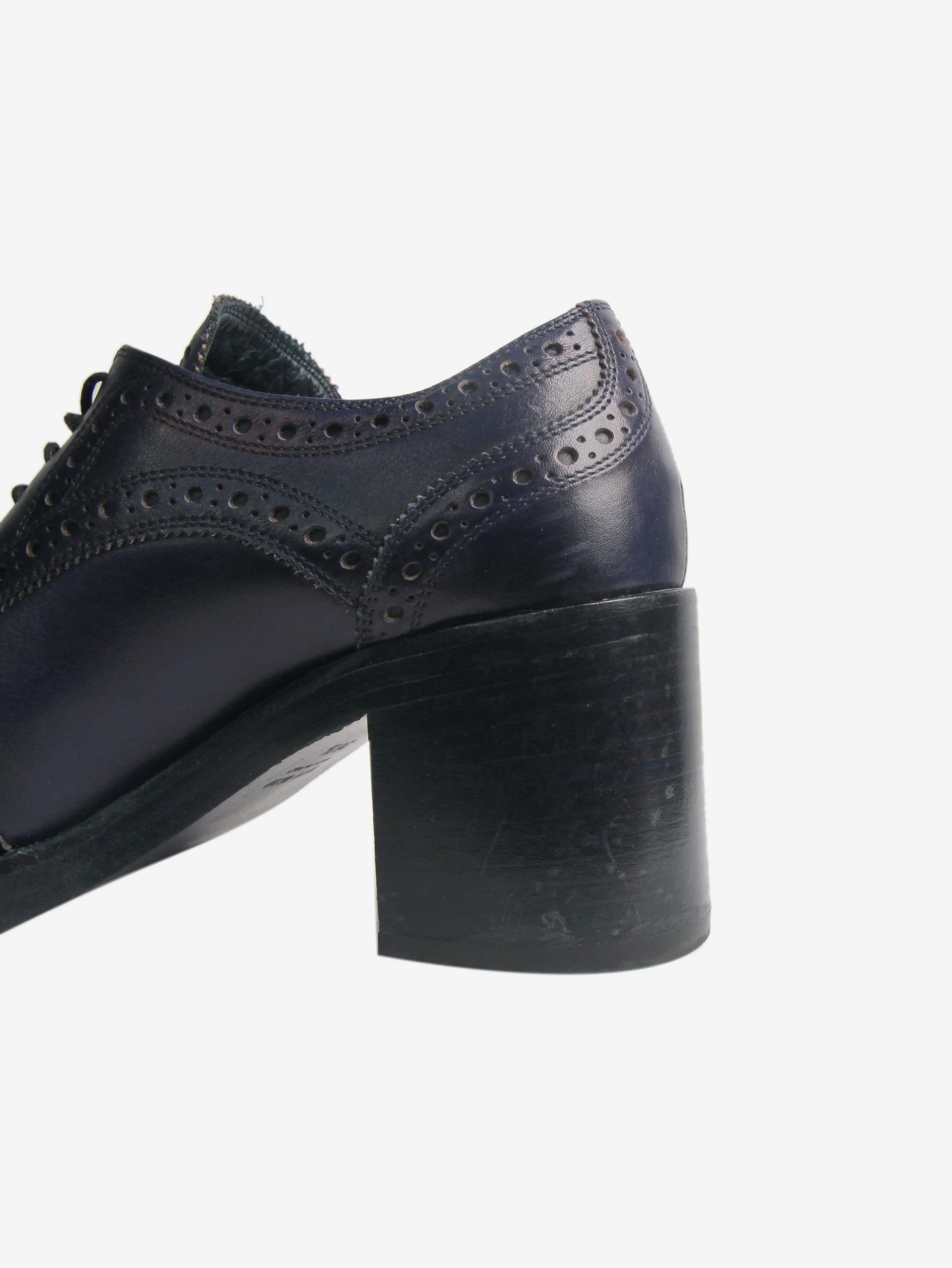 Dark blue platform brogues - size EU 36.5