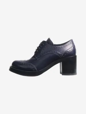 Dark blue platform brogues - size EU 36.5