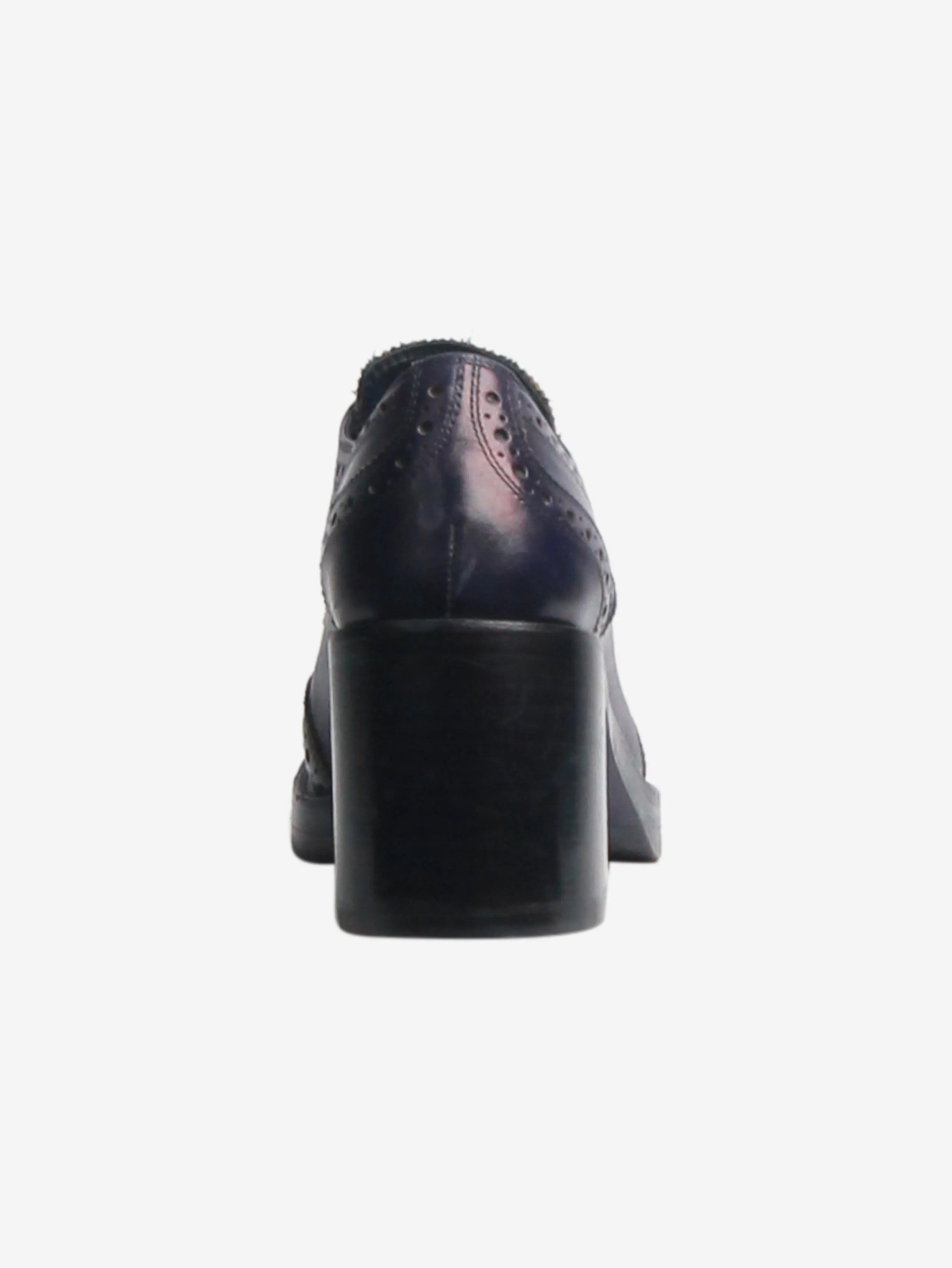 Dark blue platform brogues - size EU 36.5