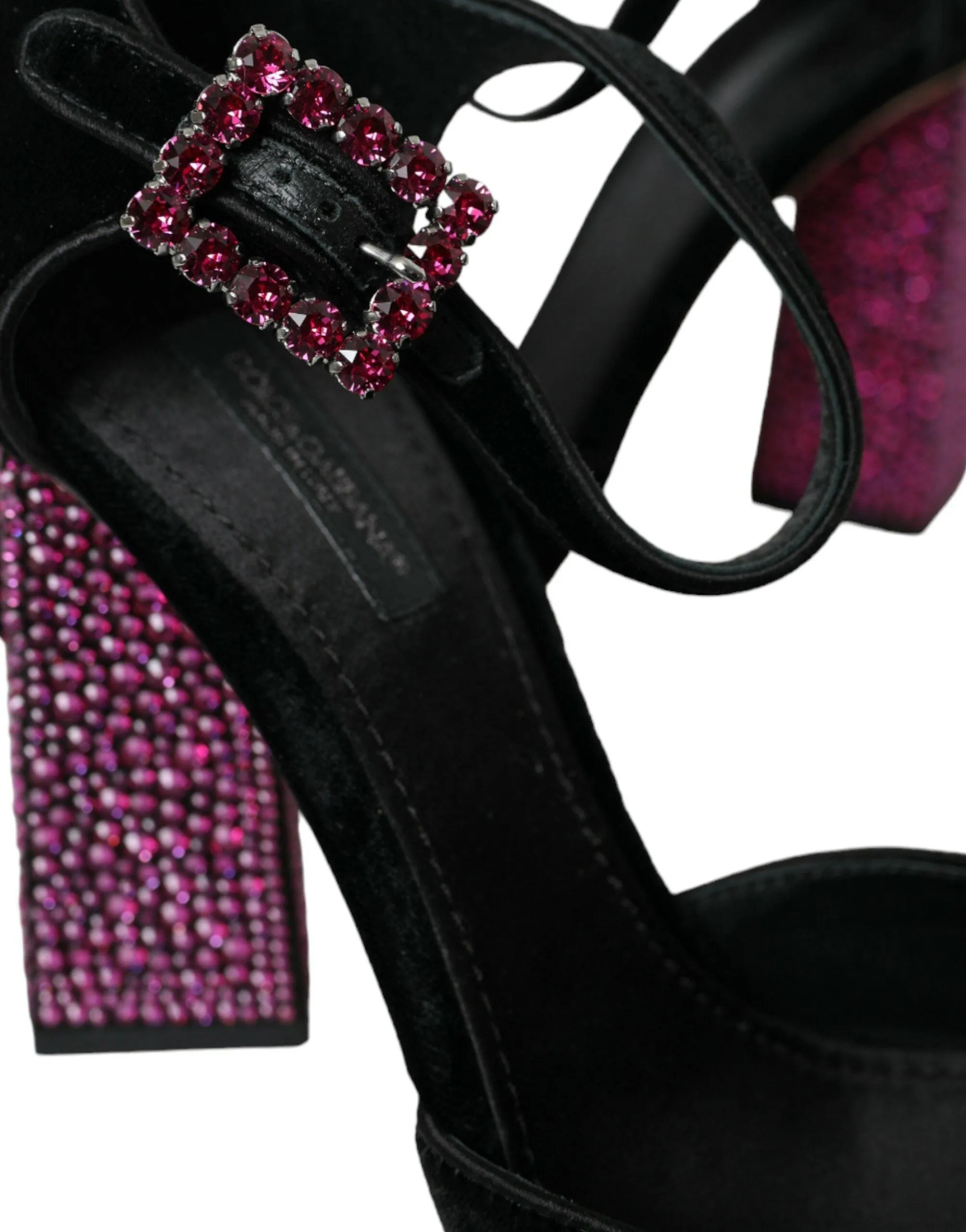 Dolce & Gabbana Black Velvet Crystal Pumps