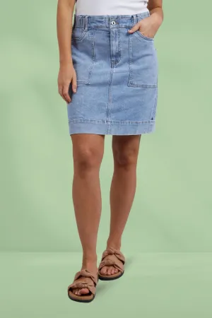 Elm Atlas Denim Skirt Blue