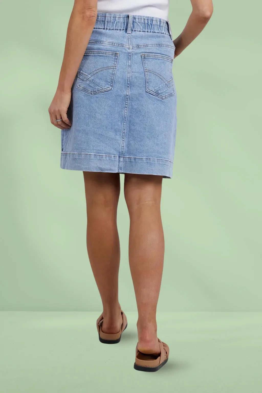 Elm Atlas Denim Skirt Blue