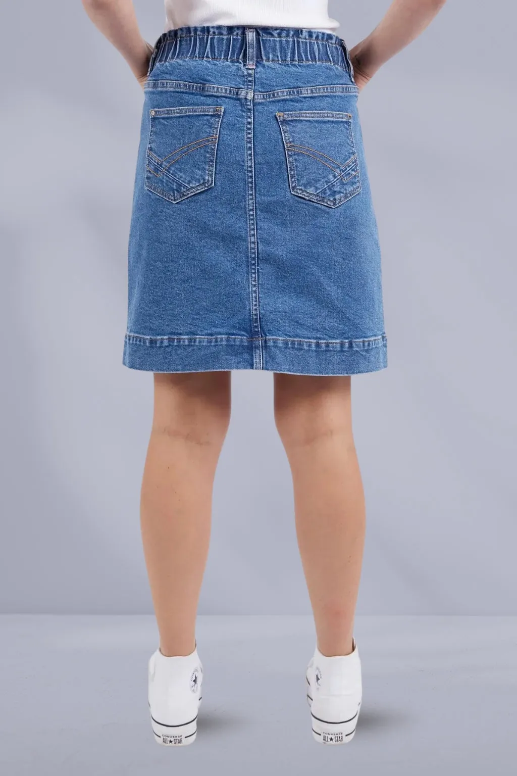 Elm Atlas Denim Skirt Dark Blue Wash