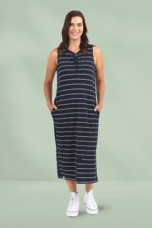Elm Elyssian Dress Navy White Stripe