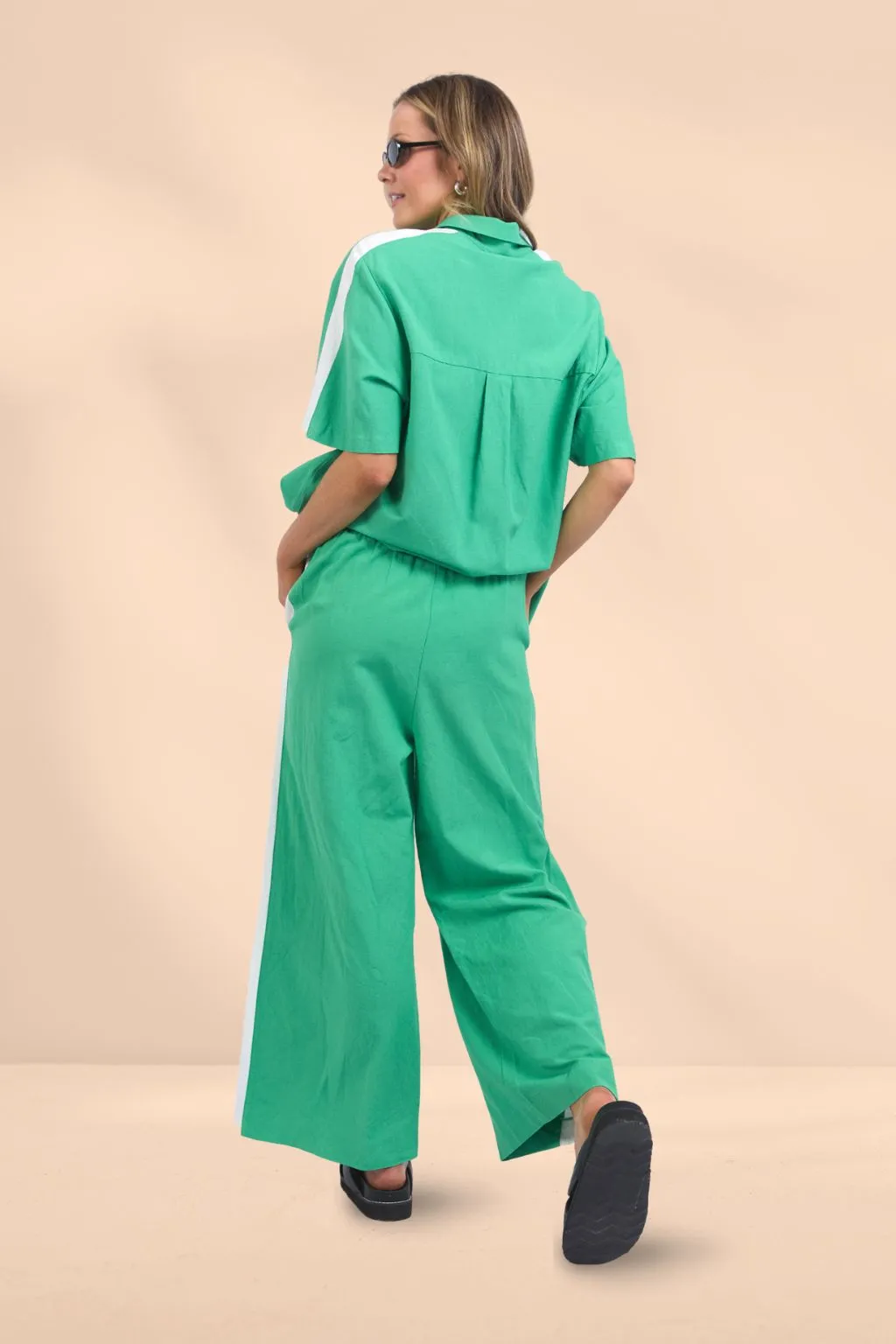 Elm Frances Stripe Pants Green Briar