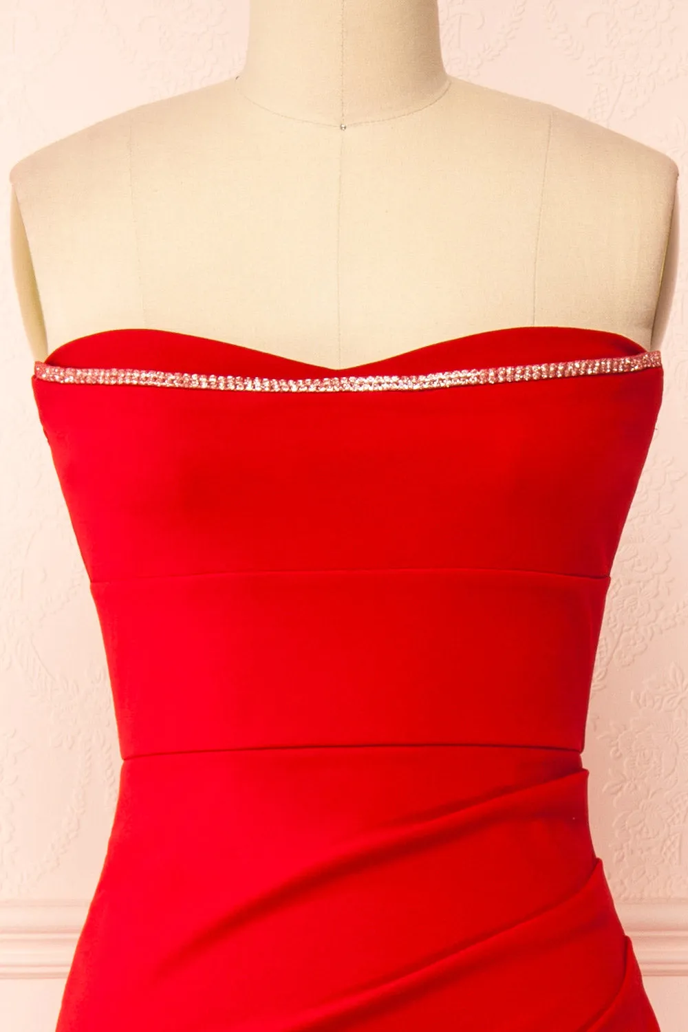 Elvya Red | Bustier Maxi Mermaid Dress