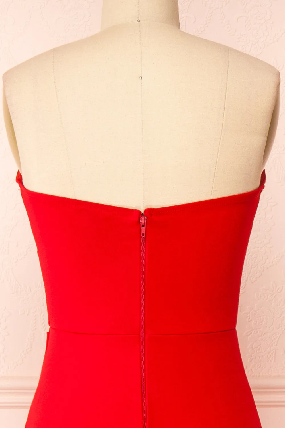Elvya Red | Bustier Maxi Mermaid Dress