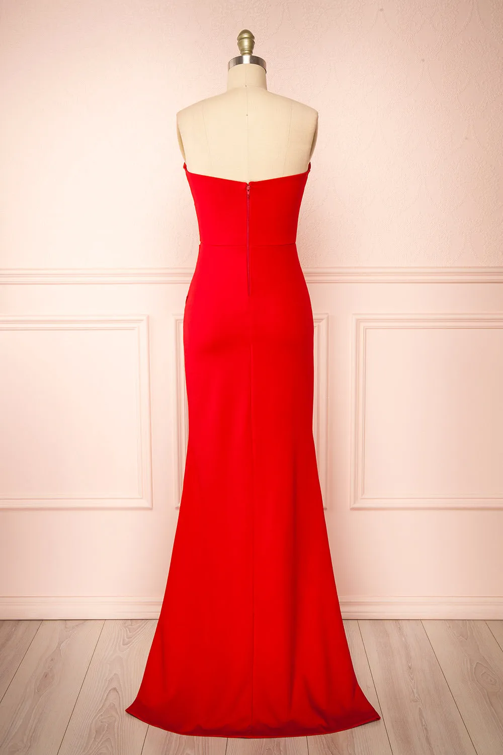 Elvya Red | Bustier Maxi Mermaid Dress