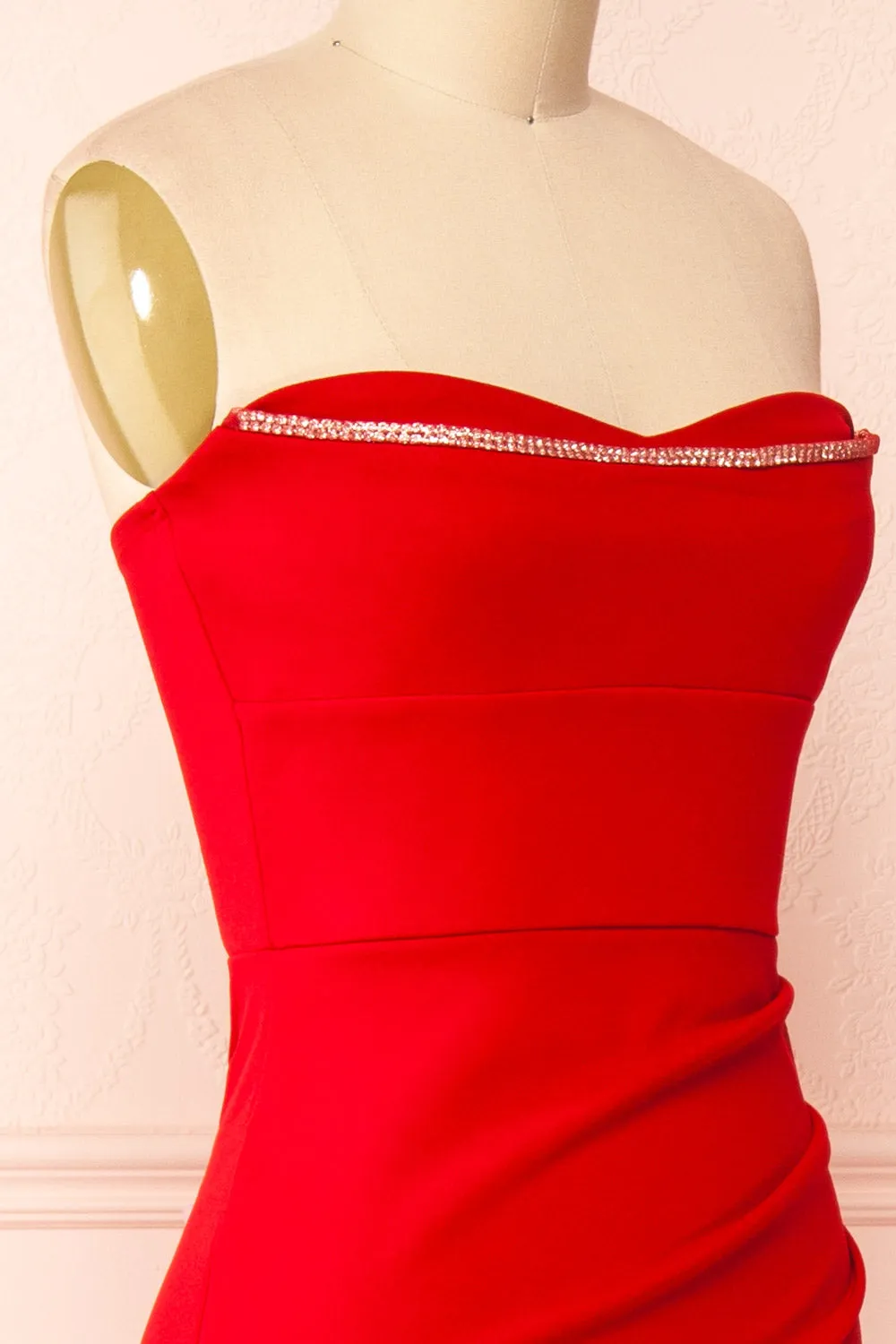 Elvya Red | Bustier Maxi Mermaid Dress