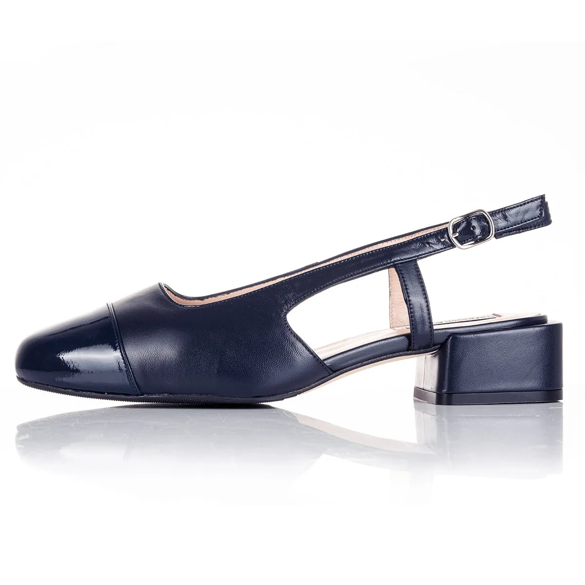 Fern Wide Width Slingback - Navy Leather