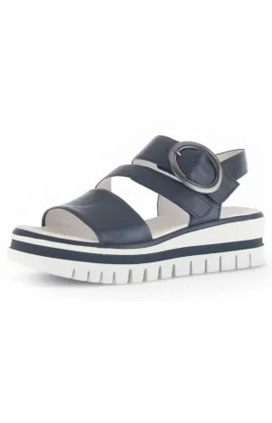 Gabor Platform Sandal in Navy