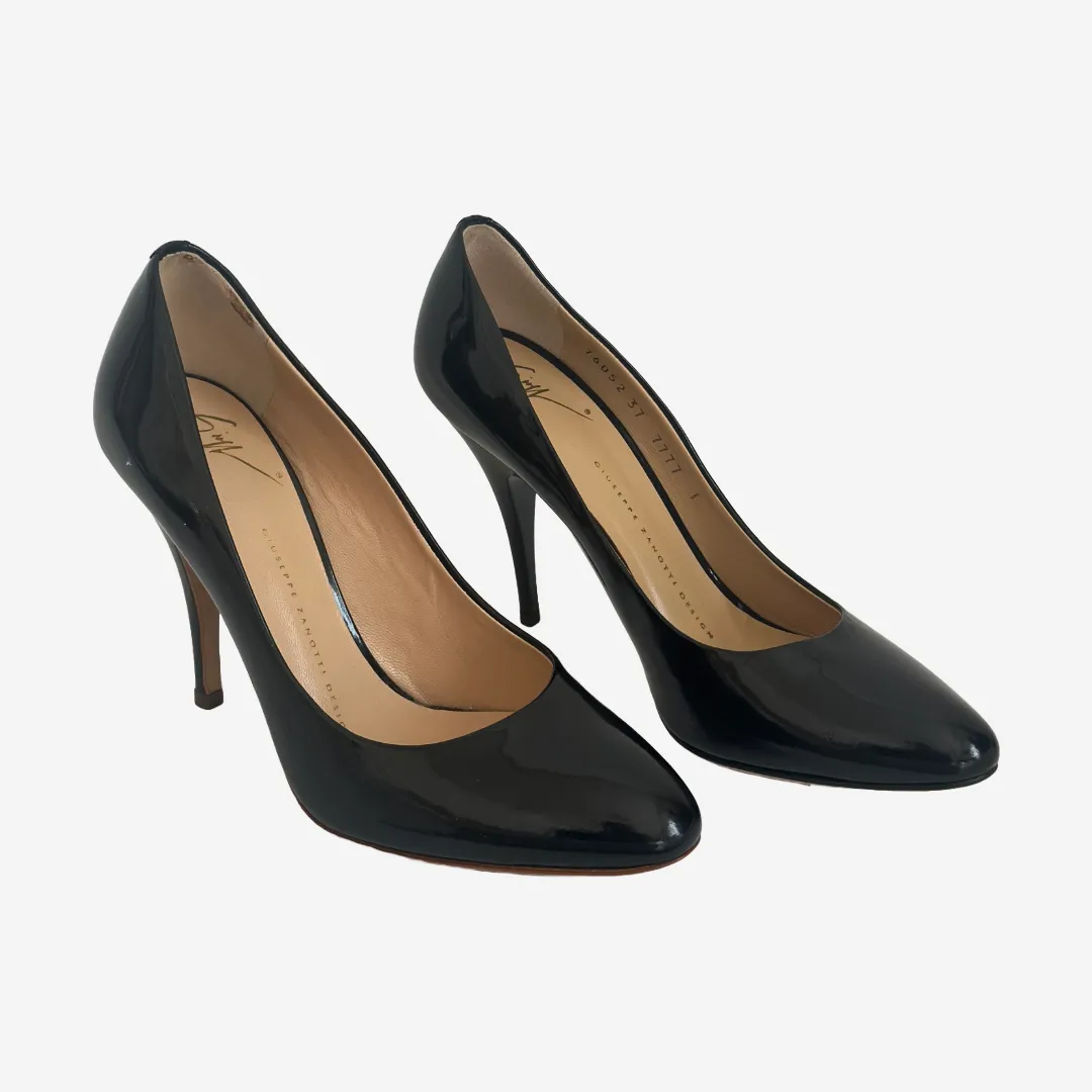 GIUSEPPE ZANOTTI - PUMPS BLACK PATENT LEATHER SIZE 37 EU