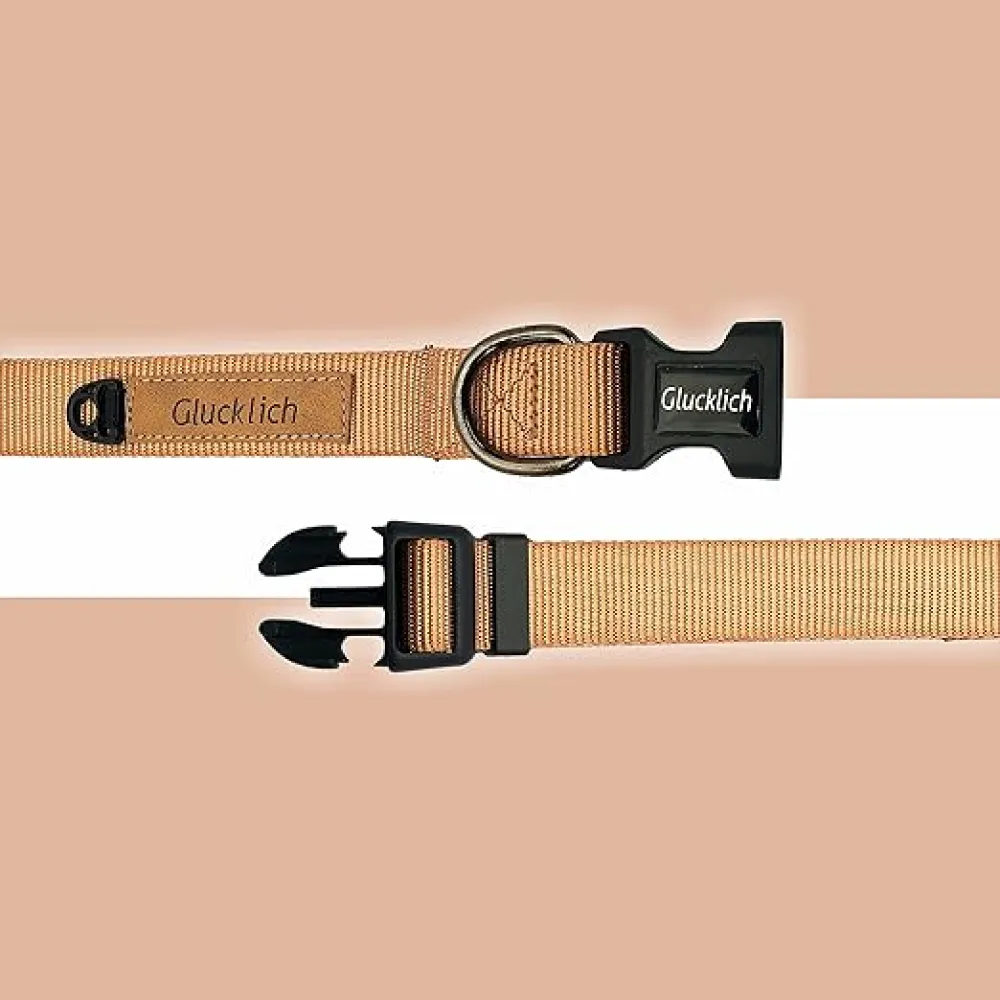 Glucklich Classic Nylon Martingale Adjustable Collar for Dogs (Brown)