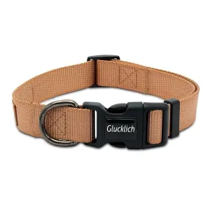 Glucklich Classic Nylon Martingale Adjustable Collar for Dogs (Brown)
