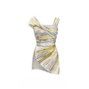 Gold & Silver Foil Plissé Top