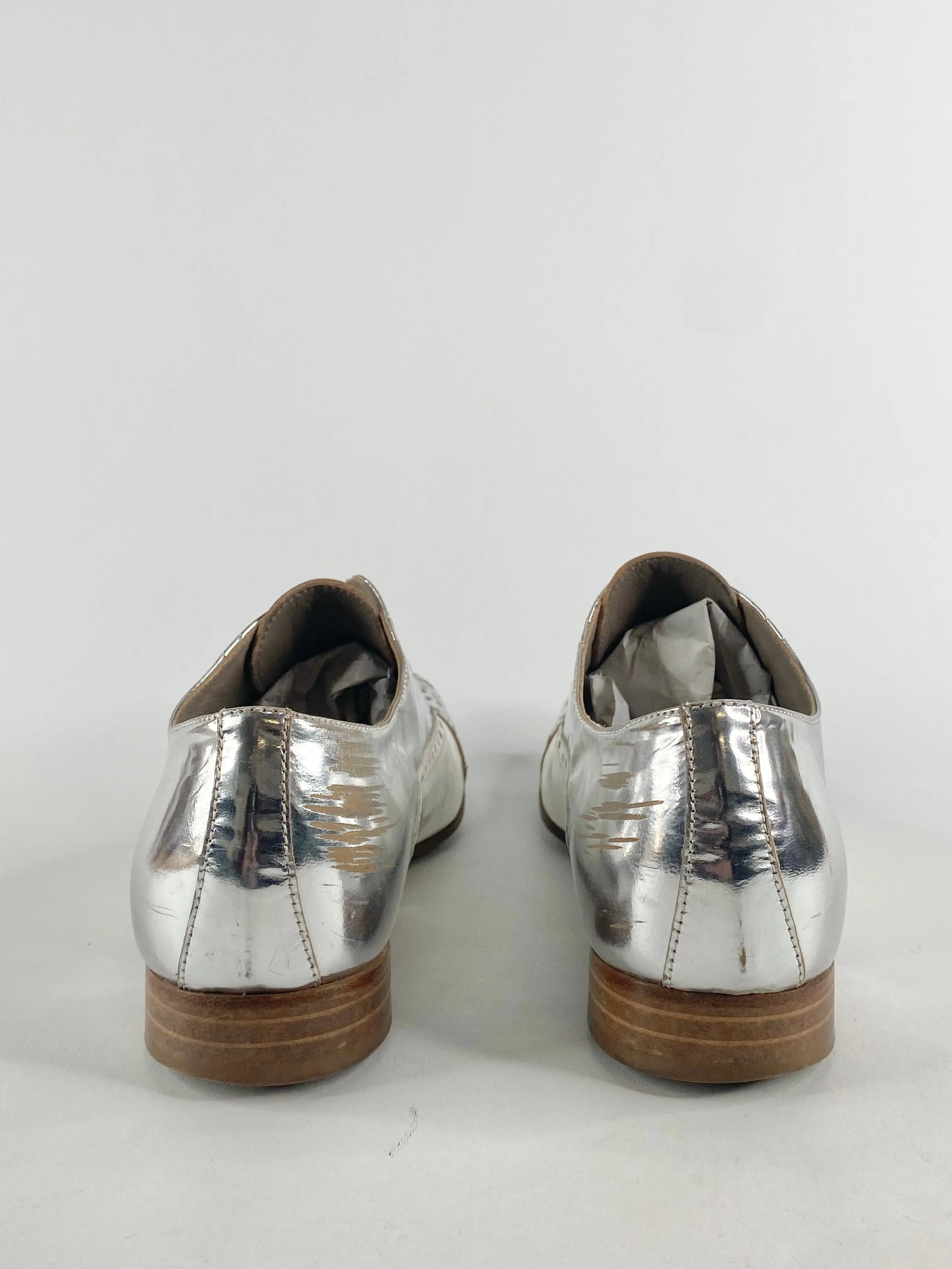Habbot Silver & White Brogues - EU37